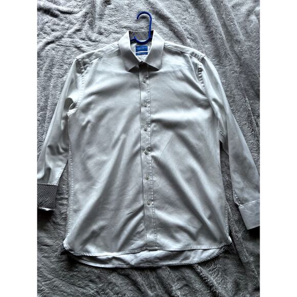 HAINES & BONNER LONDON MEN'S SIZE MEDIUM WHITE BUTTON FRONT SHIRT - Picture 11 of 16
